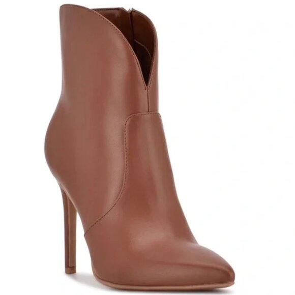 Nine West Camel Tan Pointed Toe Ankle Booties – NWT Size 8, 4" Heel - Picture 1 of 8